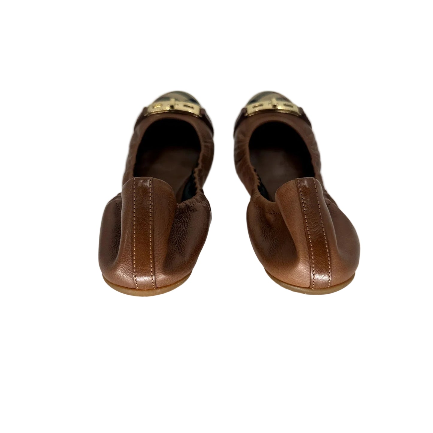 Burberry Leather Nova Check Canva Ballet Flats