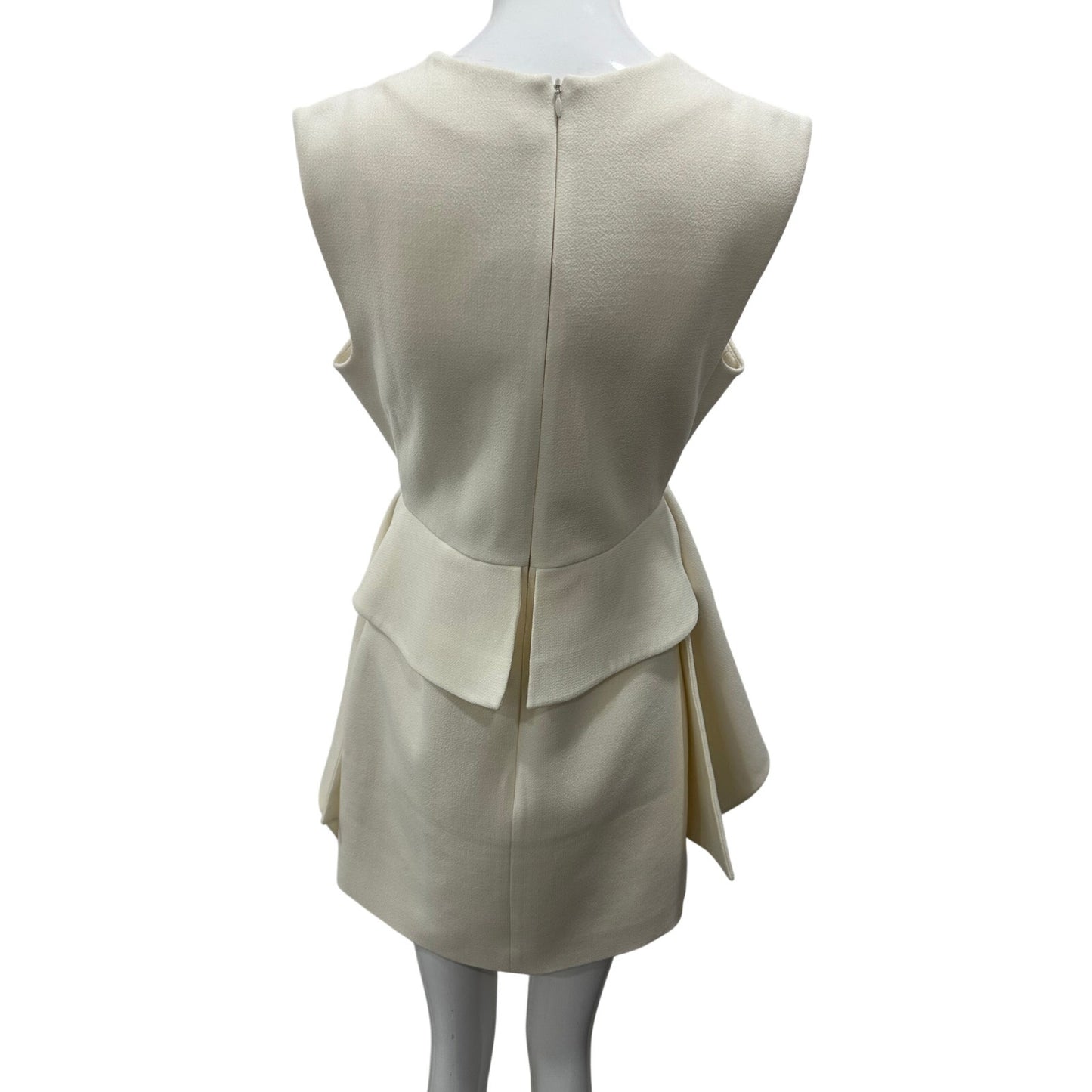 Alexis McKenna Wool Sleeveless Peplum Mini Dress Ivory Women's Size Small NWT