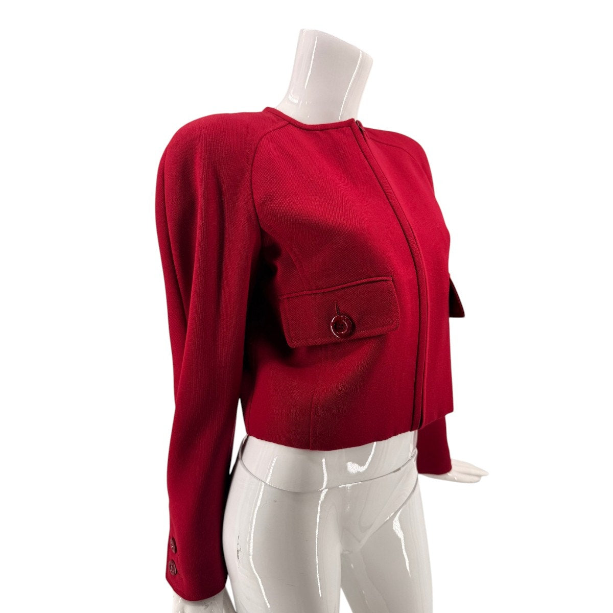 Valentino Classic Cropped Long Sleeve Full Zip Jacket