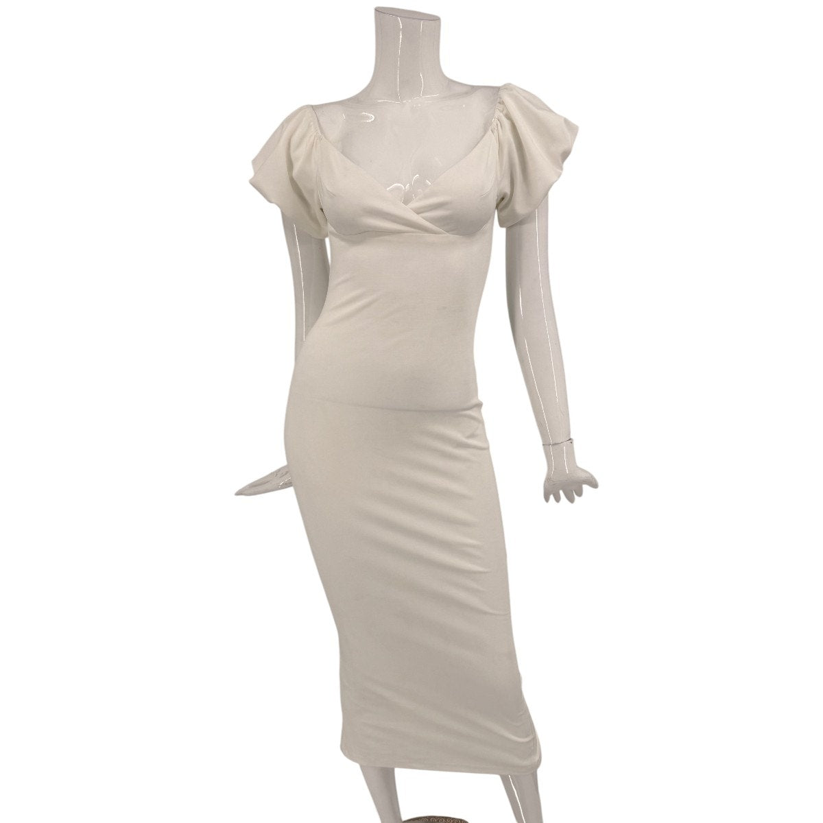 Abyss by Abby Natalia Off Shoulder Sheath Midi Dress