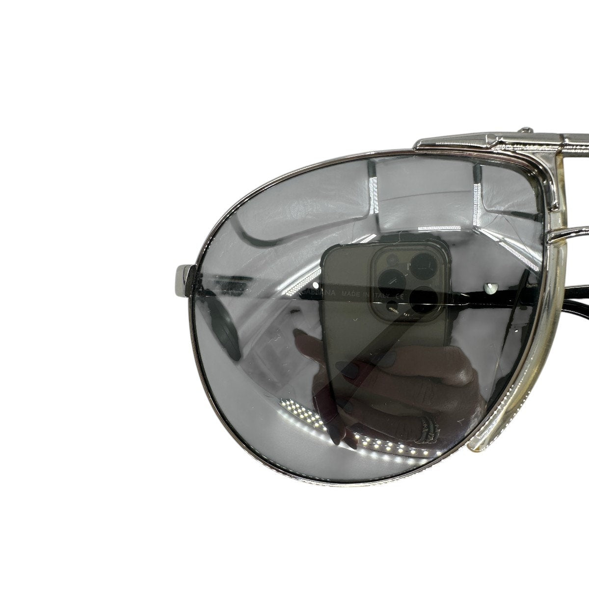 Dolce & Gabbana Vintage Y2K DG2029 Aviator Sunglasses Silver Black 63-14-130