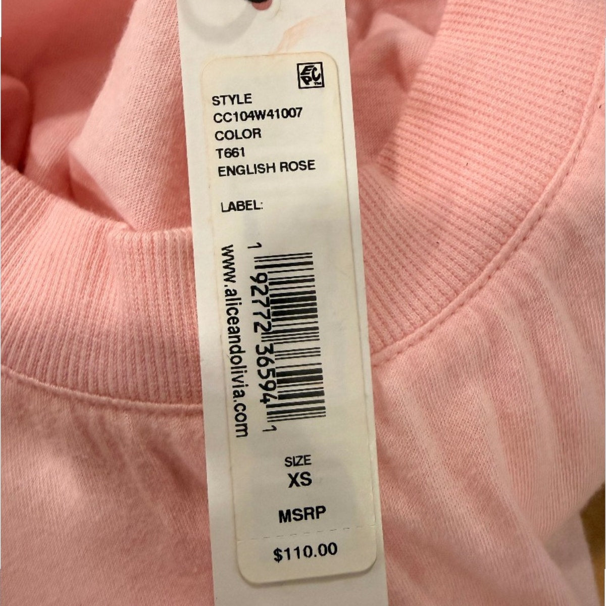 Alice + Olivia Crew Neck Short Sleeve Cropped Top