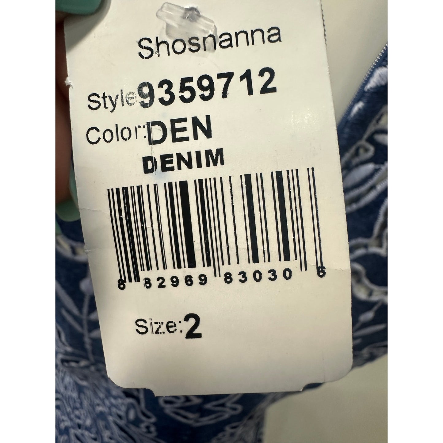 NWT Shoshanna Darcy Two-Tone Lace Denim Mermaid Midi Dress Women’s