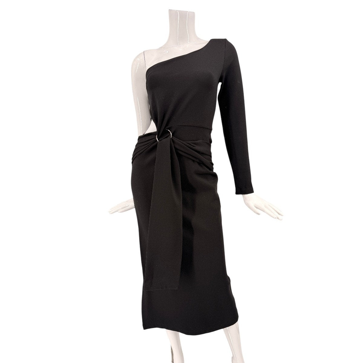 Alexis Royale One Shoulder Cut Out Crepe Midi Dress