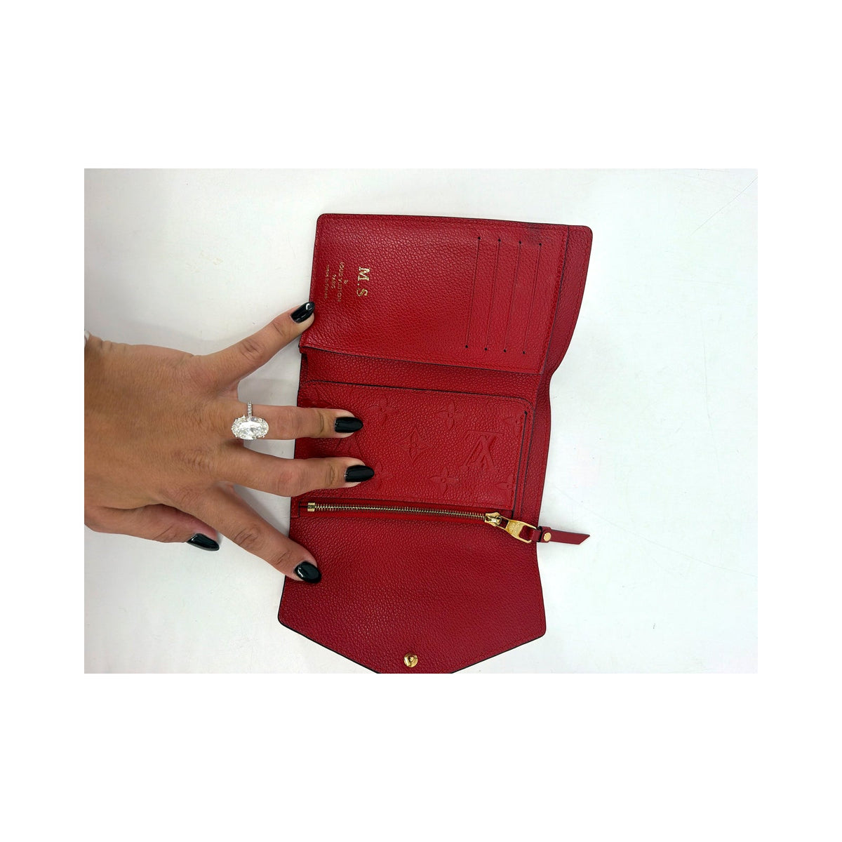 Louis Vuitton Monogram Empreinte Victorine Wallet Red