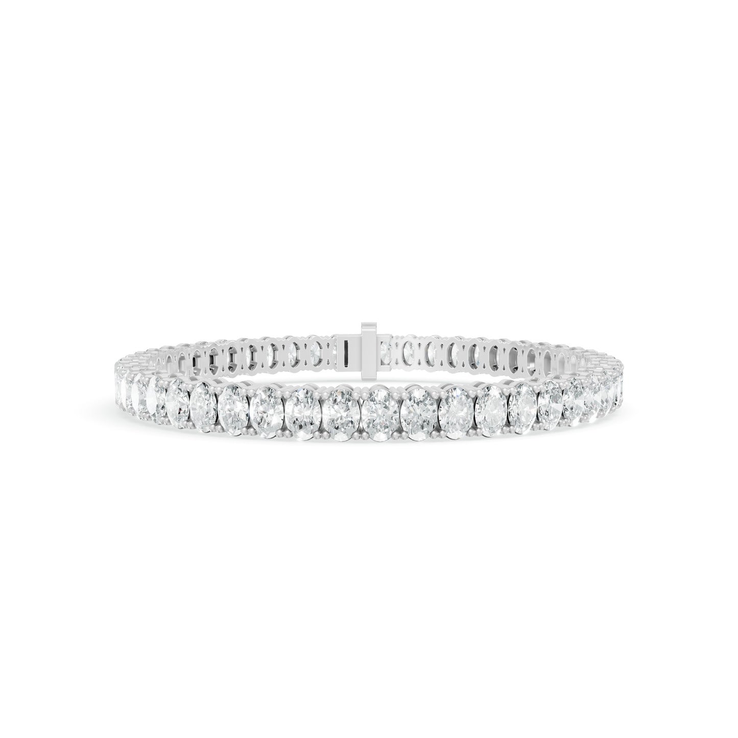 10.66 ctw Diamond Oval Braclate 14K White Gold Tennis Bracelet