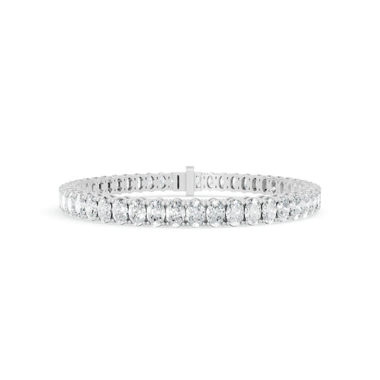 10.66 ctw Diamond Oval Braclate 14K White Gold Tennis Bracelet