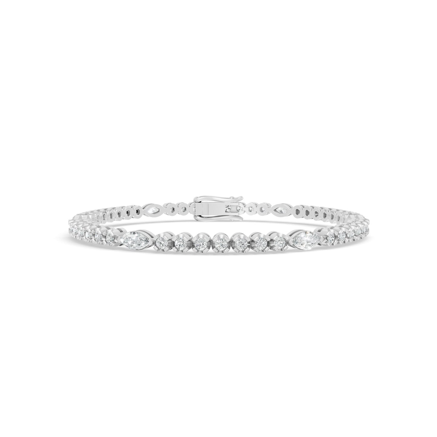 2.95 ctw Diamond Tennis by Yard 14K White Gold Tennis Bracelet
