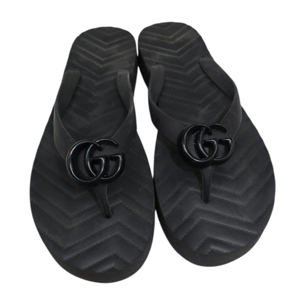 Gucci Rubber Chevron GG Logo Accent Flip Fop