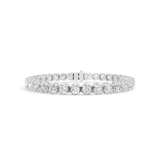 9.00 ctw Diamond Crown Collet 14K White Gold Tennis Bracelet