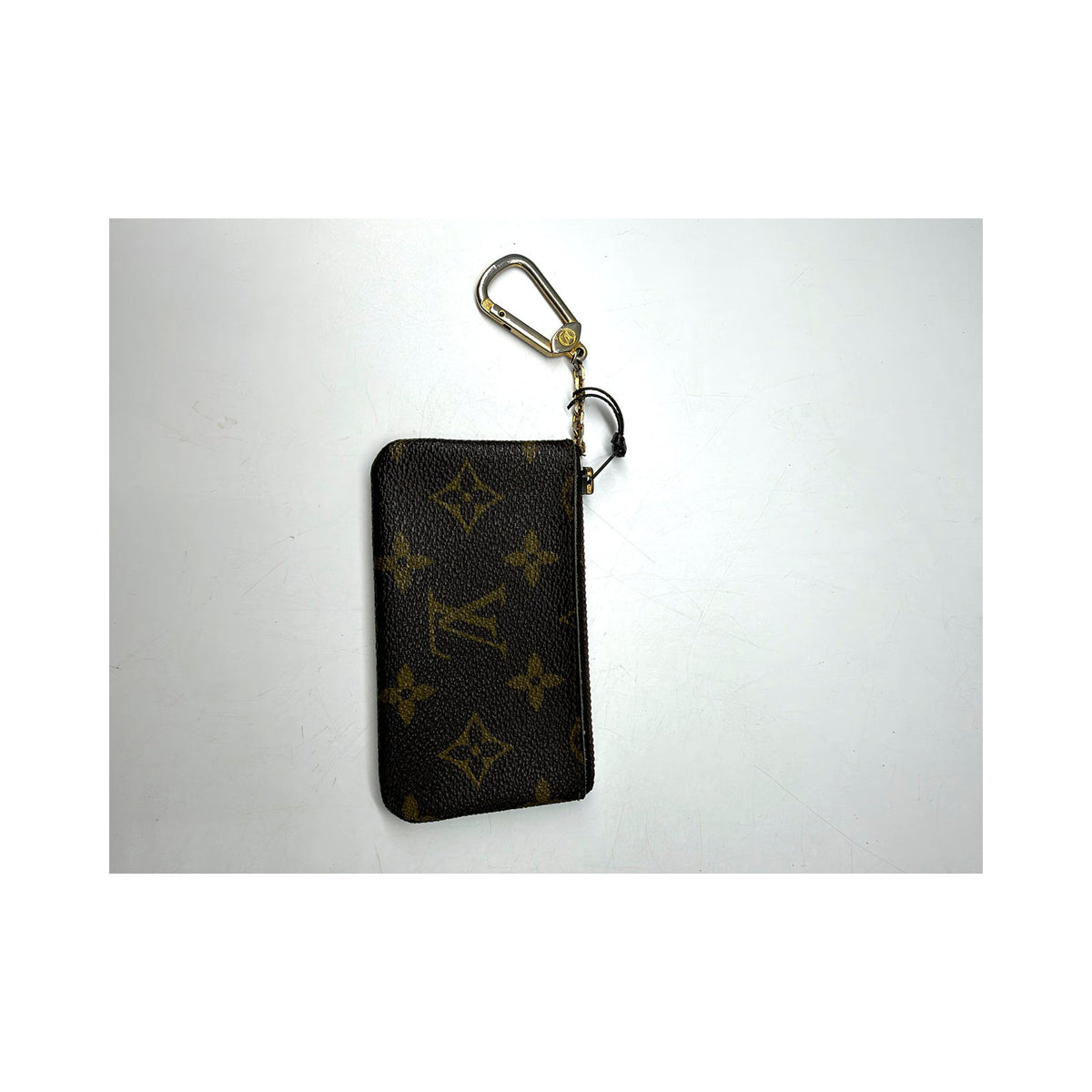 Louis Vuitton Monogram Canvas Key Pouch Pochette Cles Brown
