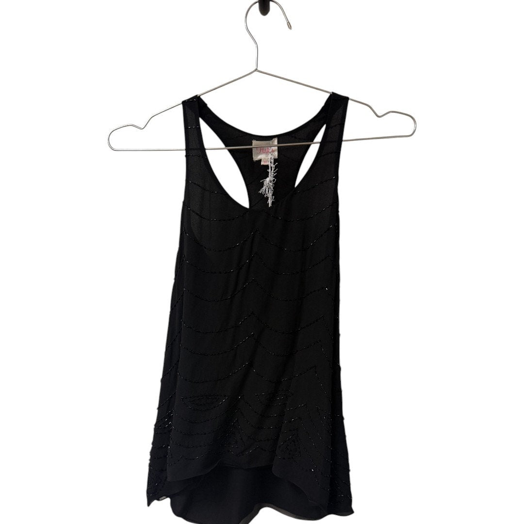 Parker Black Beaded Accent Racerback Tank Top Women's Size XS