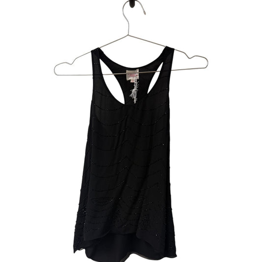 Parker Black Beaded Accent Racerback Tank Top Women's Size XS