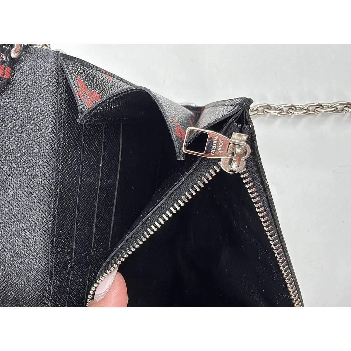 Louis Vuitton Twist Chain Wallet Palm Print Epi Monogram Infrarouge Crossbody
