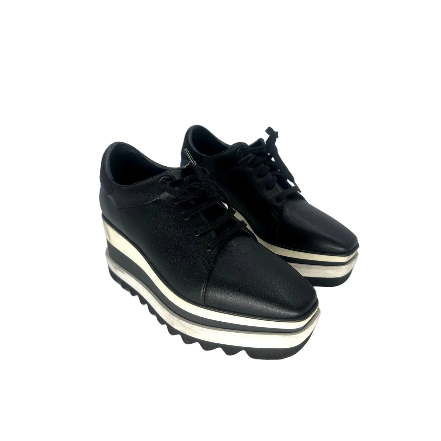 Stella McCartney Vegan Leather Perforated Sneak-Elyse Wedge Sneakers