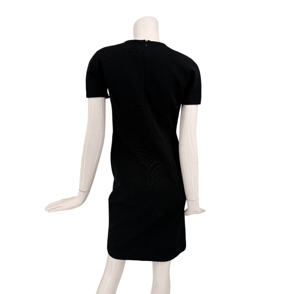 Emilio Pucci Black Lace Panel Sheath Dress Short Sleeve Knee Length Women's 12
