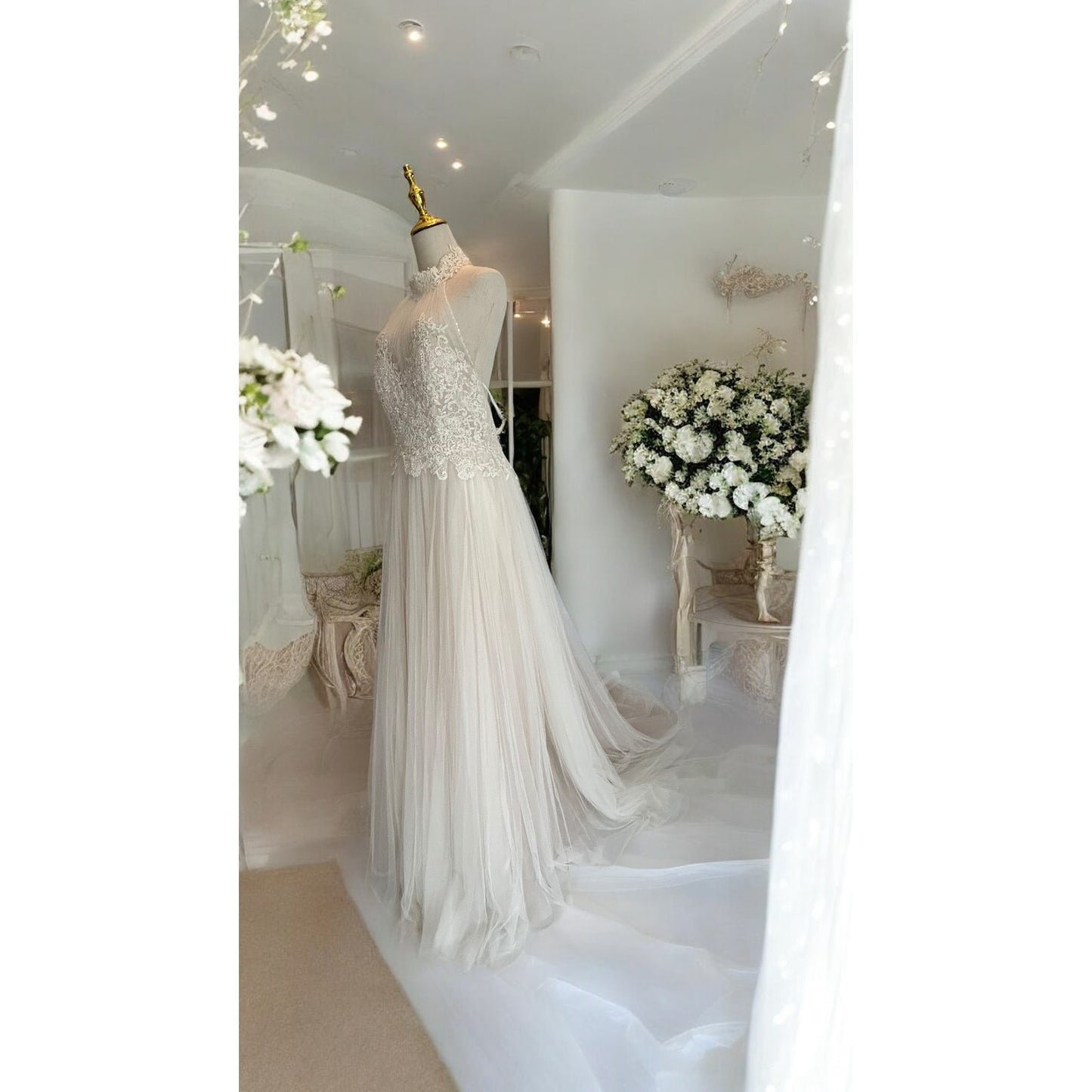 Donatela by Rosa Clará Sheer Lace Bodice Wedding Dress Gown