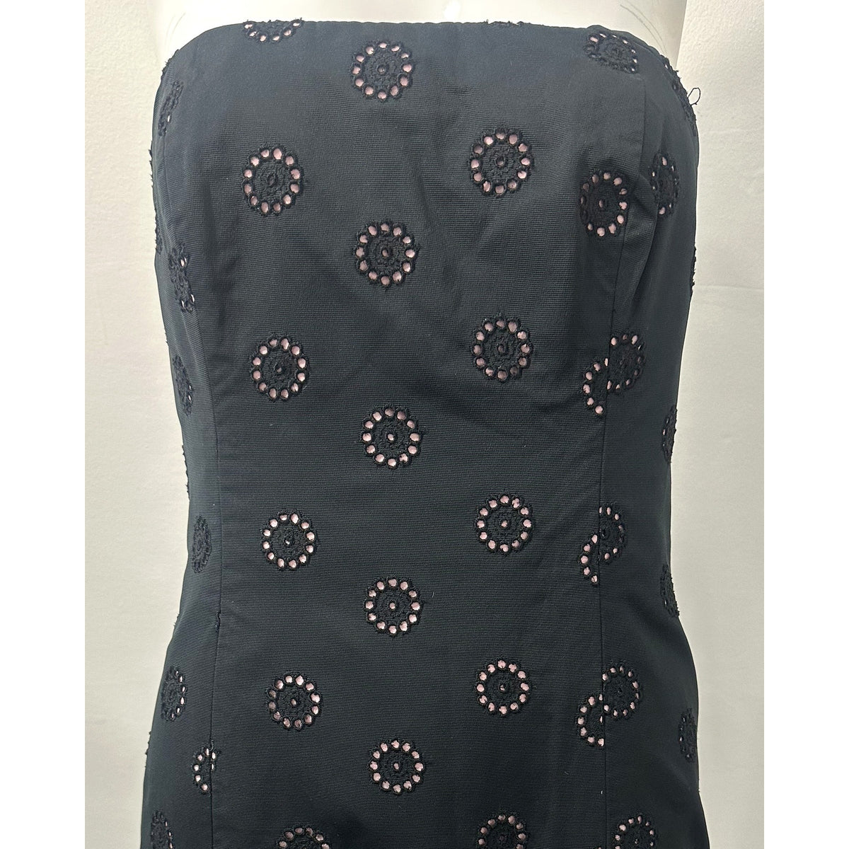 Carolina Herrera Floral Cutout Strapless Mermaid Gown Black Women's Size 10