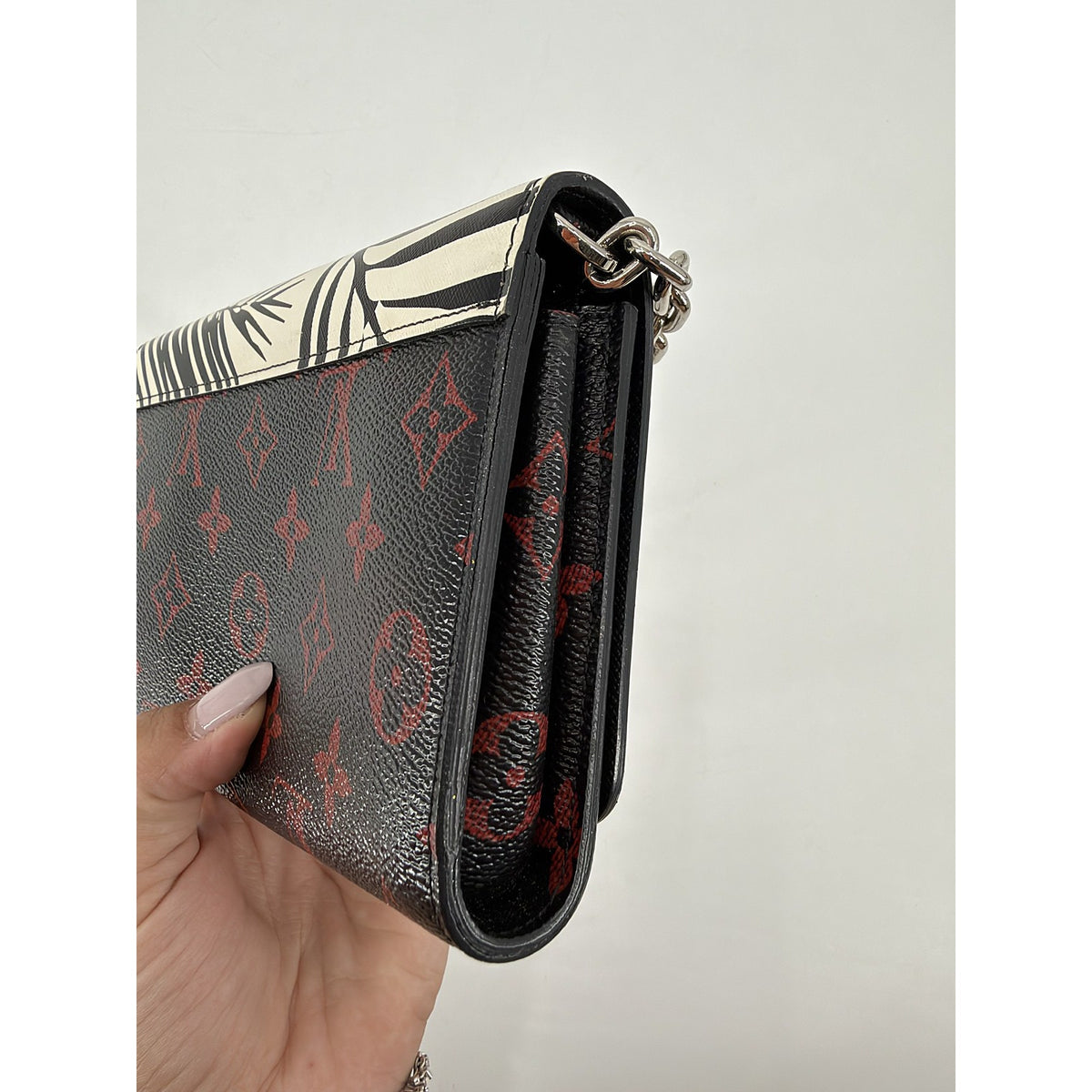 Louis Vuitton Twist Chain Wallet Palm Print Epi Monogram Infrarouge Crossbody