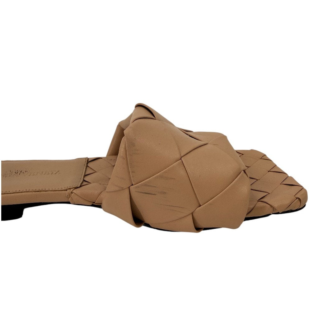 Bottega Veneta Lido Intrecciato Leather Flat Slide Sandals