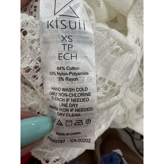 Kisuii Crochet-Style Maxi Cover-Up Dress White Women's Size XS