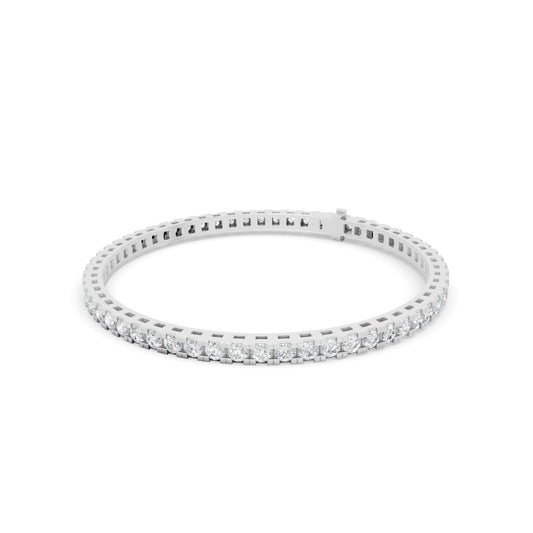 4.00 ctw Diamond Square Collet 14K White Gold Tennis Bracelet