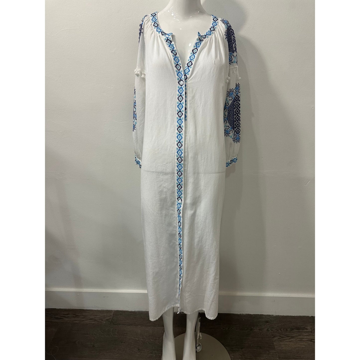 Melissa Odabash Ally Belted Embroidered Cotton-voile Midi Dress