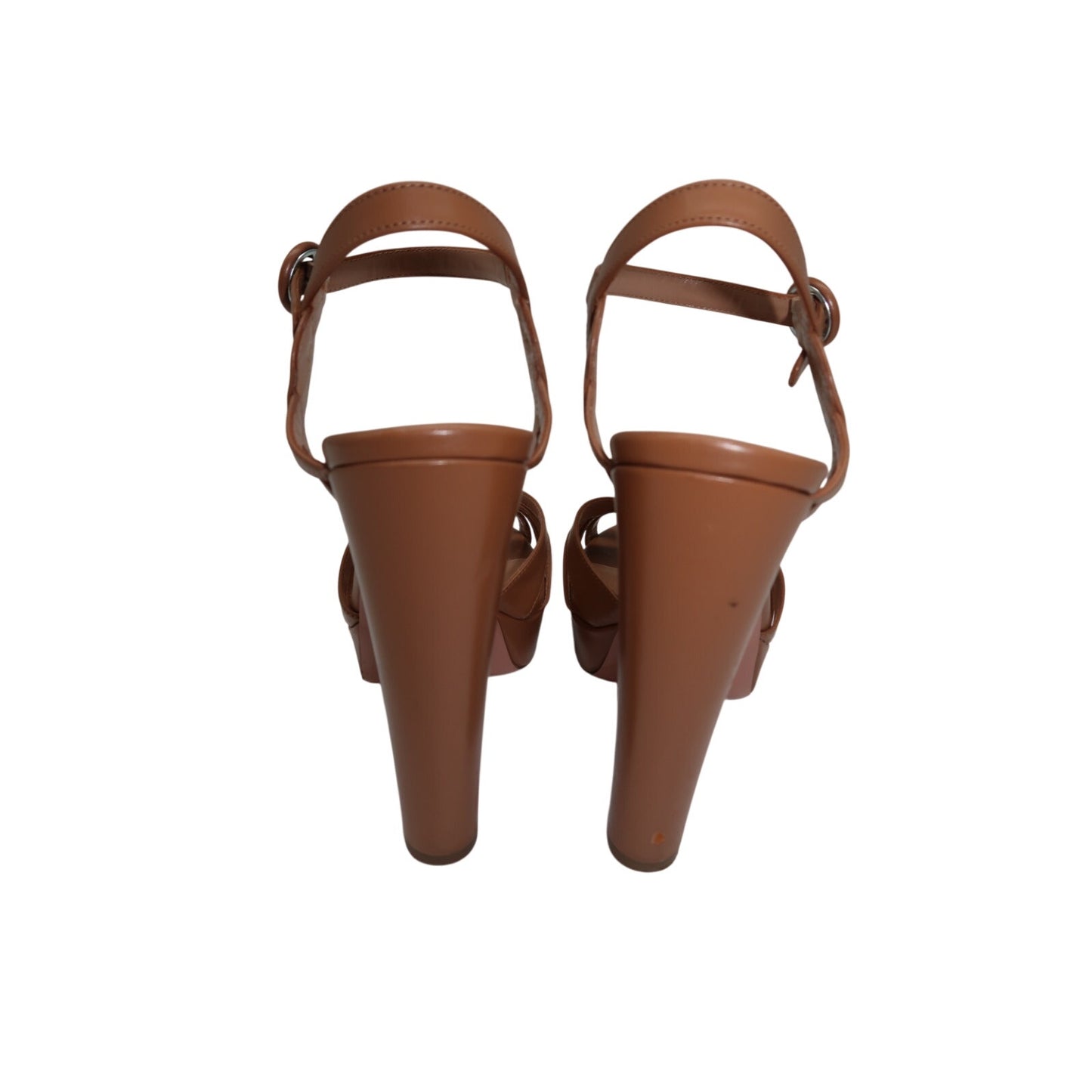 Aquazzura Leather Ankle Strap Block Heel Platform Sandals