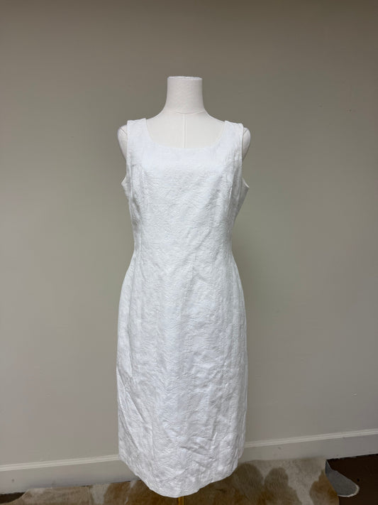Jones New York Suit white floral sleeveless dress