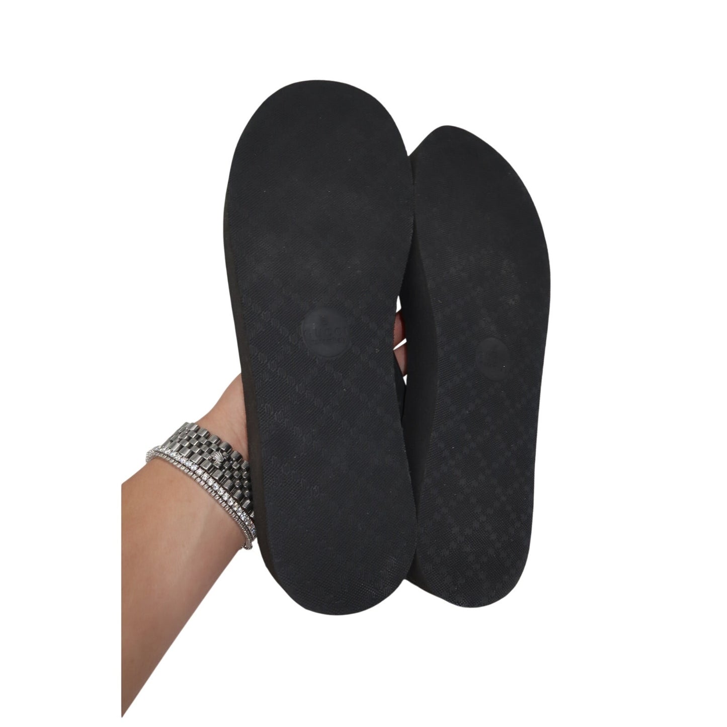 Gucci Pascar GG Chevron Rubber Slip On Flip Flops