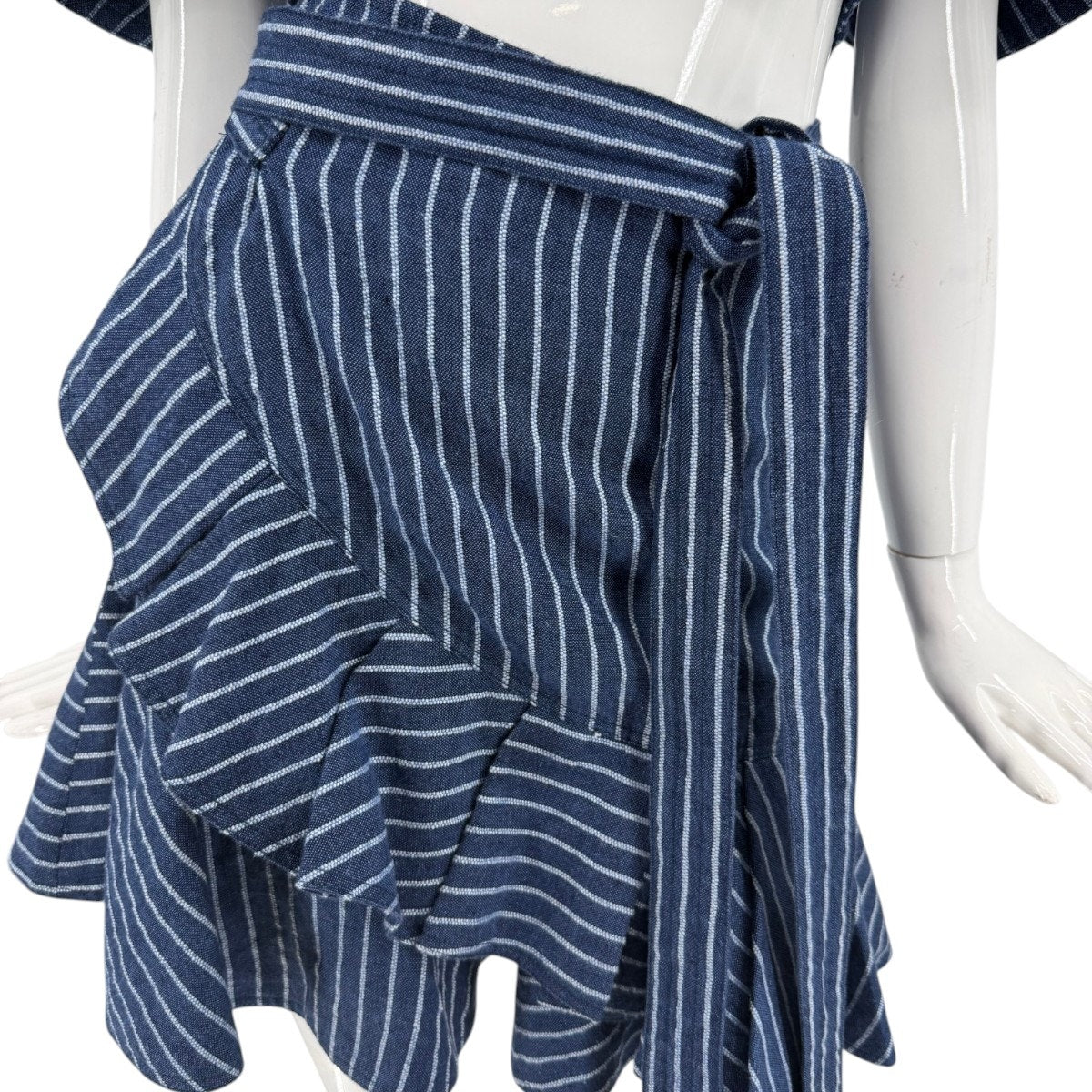 ALEXIS Denim Ruffle Benta Cropped Top & Skirt Set
