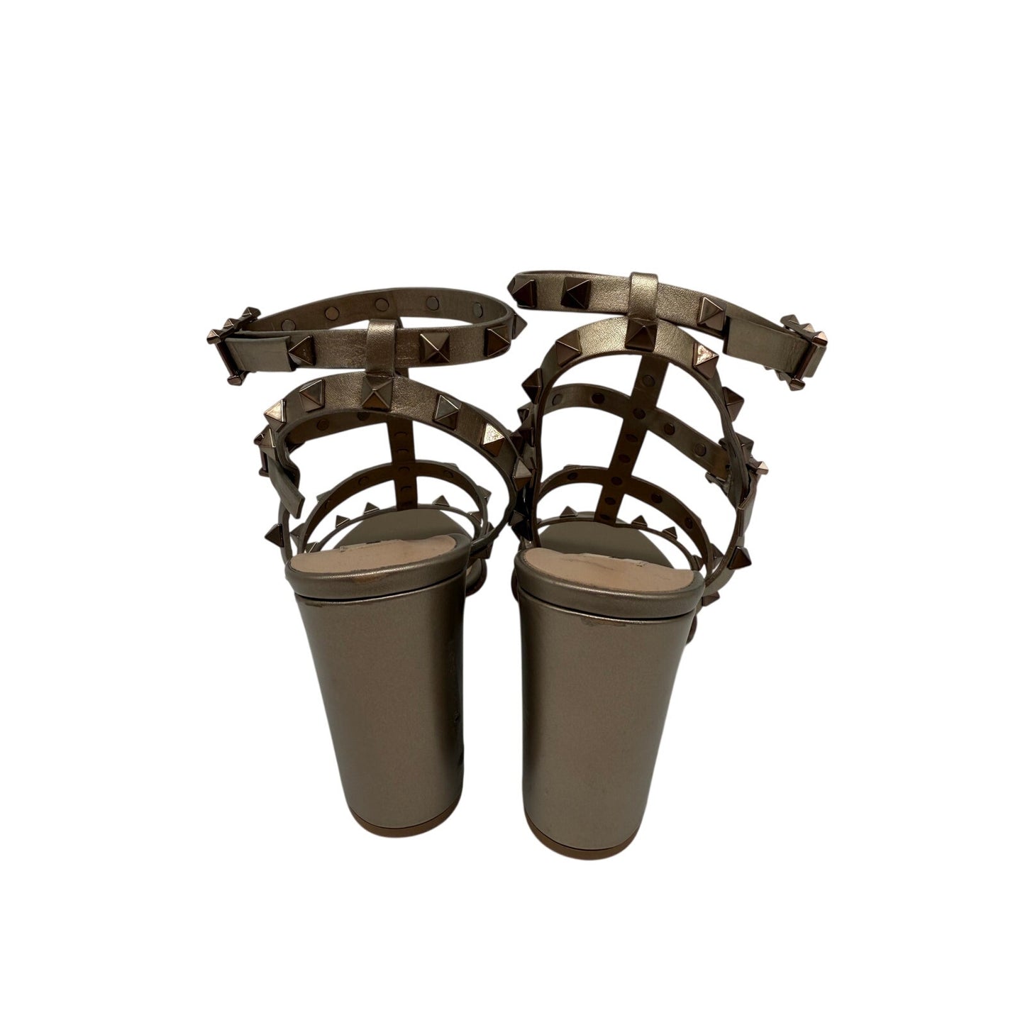 Valentino Garavani Metallic Leather Rockstud 90 Gladiator Sandals