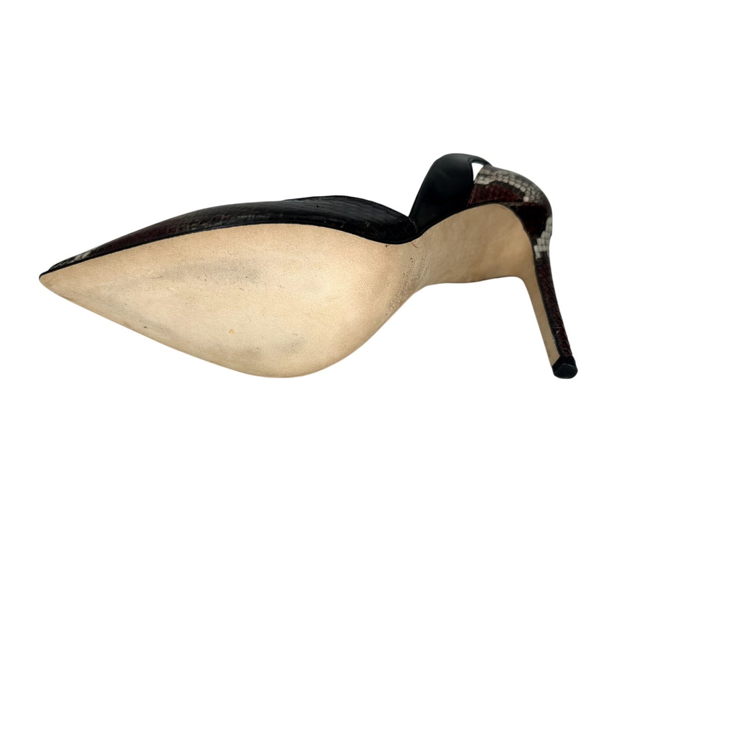 Alejandro Ingelmo Leather Snake Skin Pointed Pumps Heels