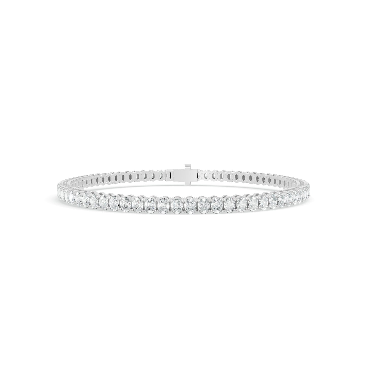 5.19 ctw Diamond Oval Bracelate 14K White Gold Tennis Bracelet