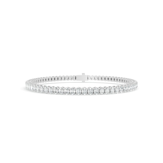 5.19 ctw Diamond Oval Bracelate 14K White Gold Tennis Bracelet