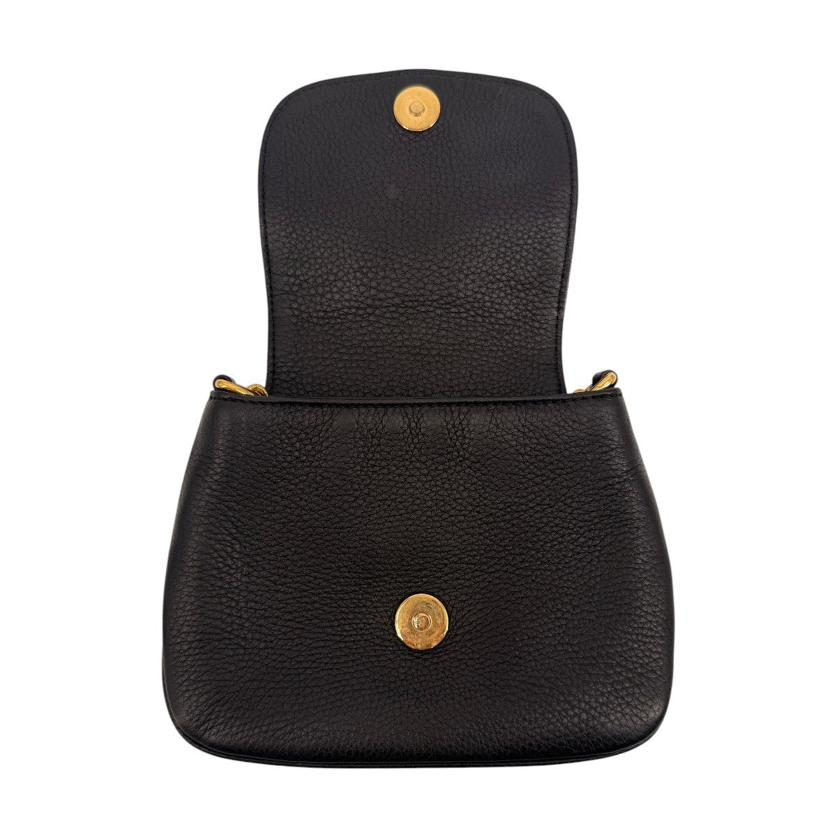 Gucci 1973 Pebbled Leather Gold Tone Chain Shoulder Bag Black Women's Designer