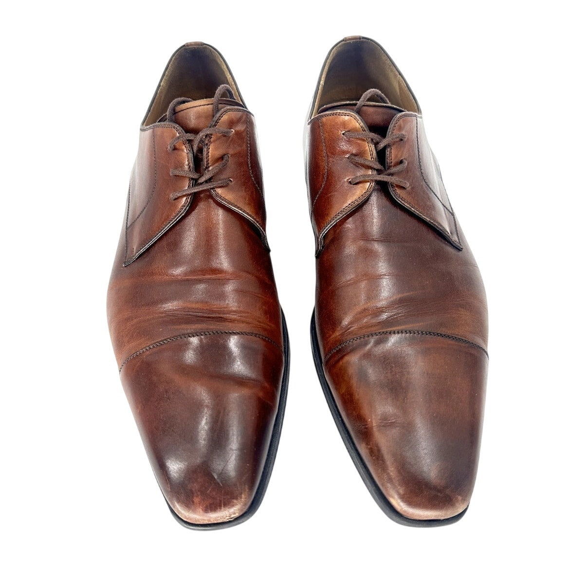 Magnanni Leather Cap Toe Oxford Lace Up Dress Shoes Brown Men's Size 12 M