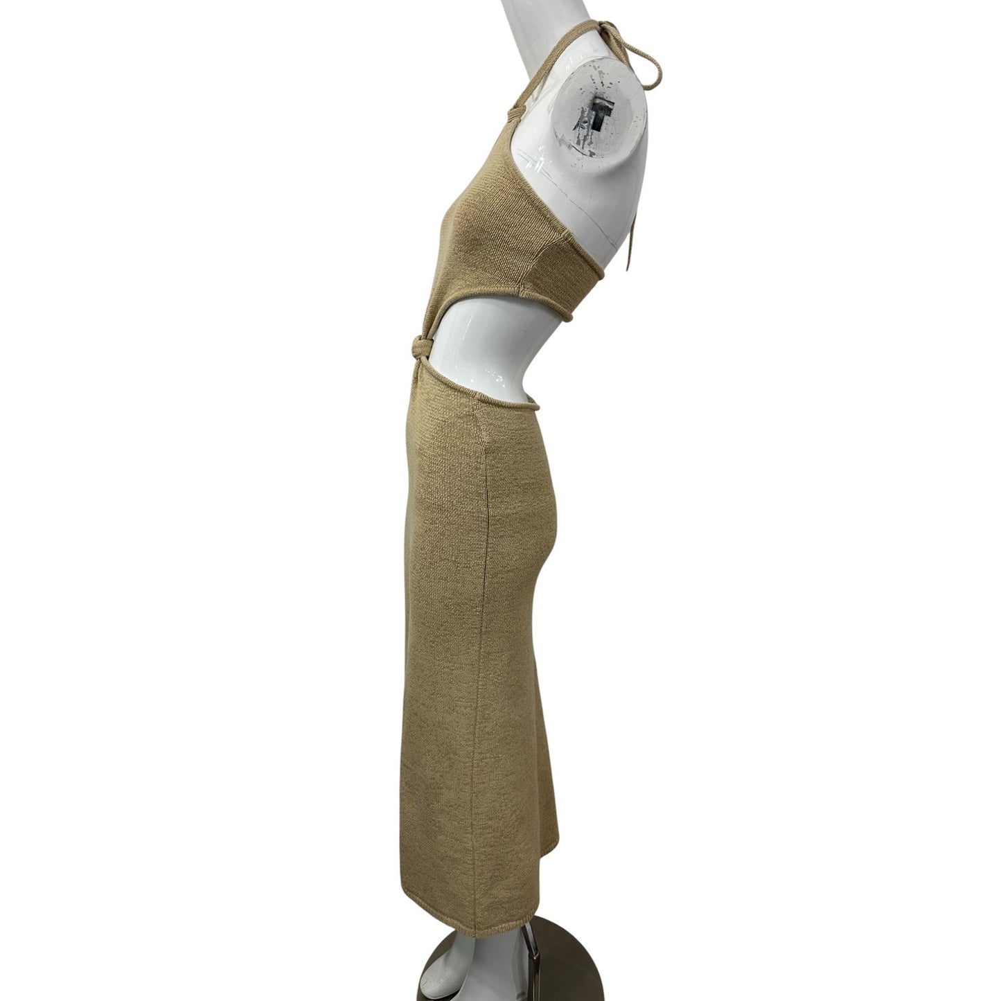 Cult Gaia Cotton Blend Knit Cut-Out Cameron Midi Dress