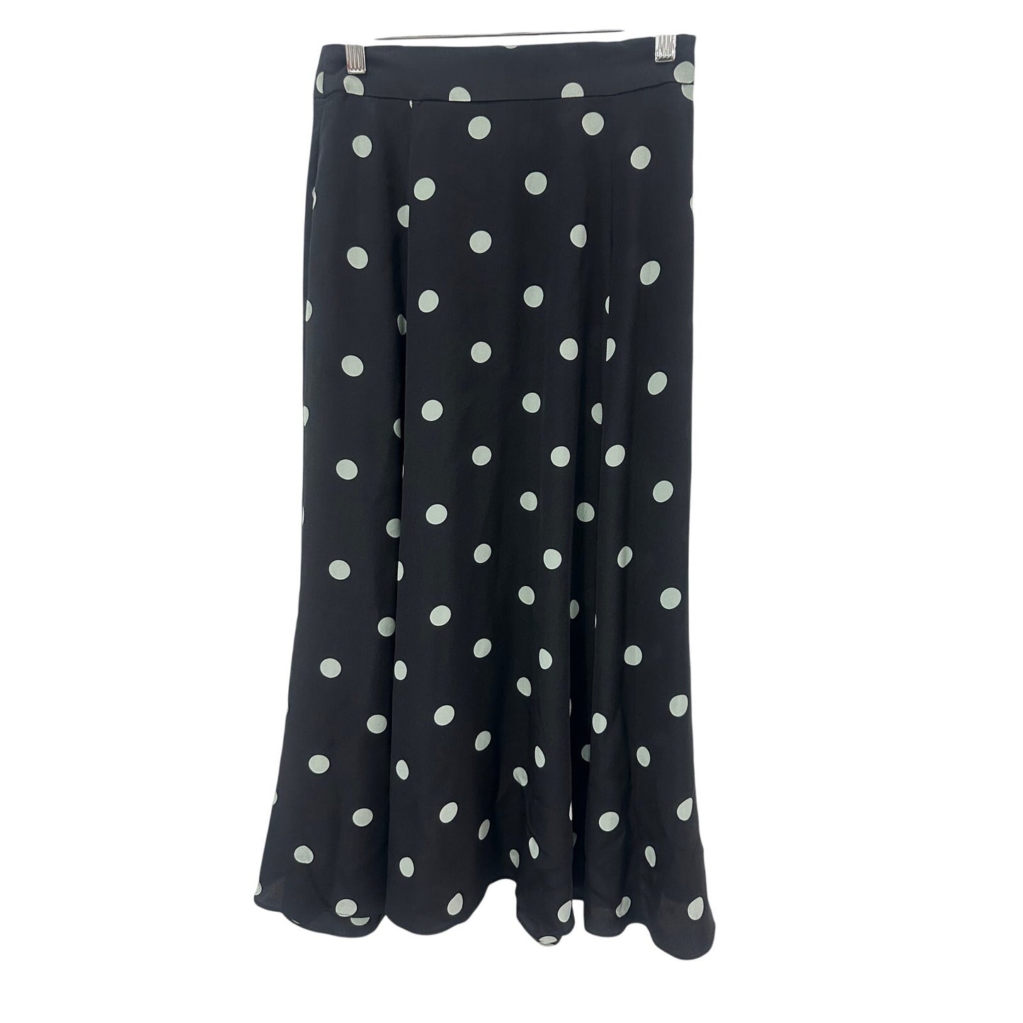 Zimmermann Black Silk Polka Dot Pleated A-line Midi Skirt Women's