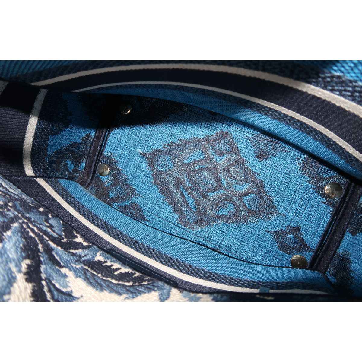 Christian Dior Canvas Embroidered Lady D-Lite Palm Tree Toile De Jouy Bag