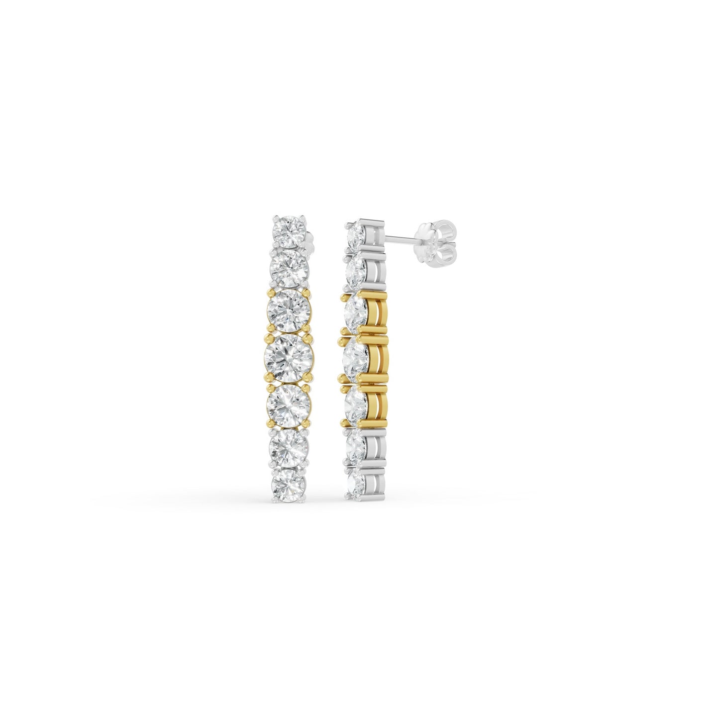 4.77 CTW 14K White Gold Diamond Drop Stud Earrings