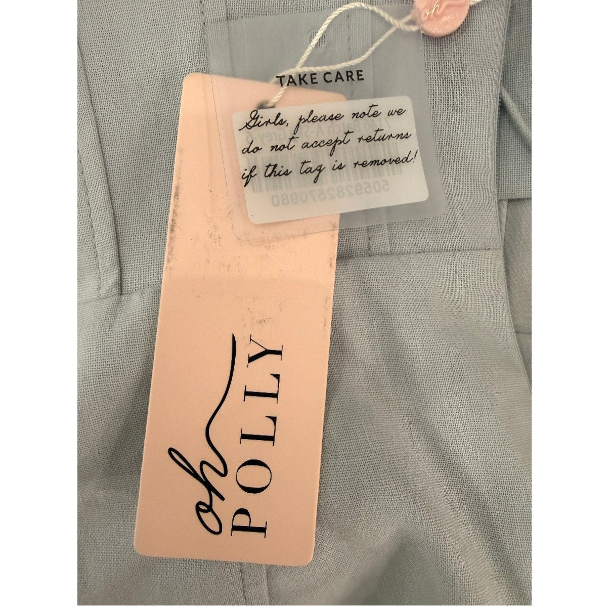 Oh Polly Linen Giovana Lace Up Back Mini Dress