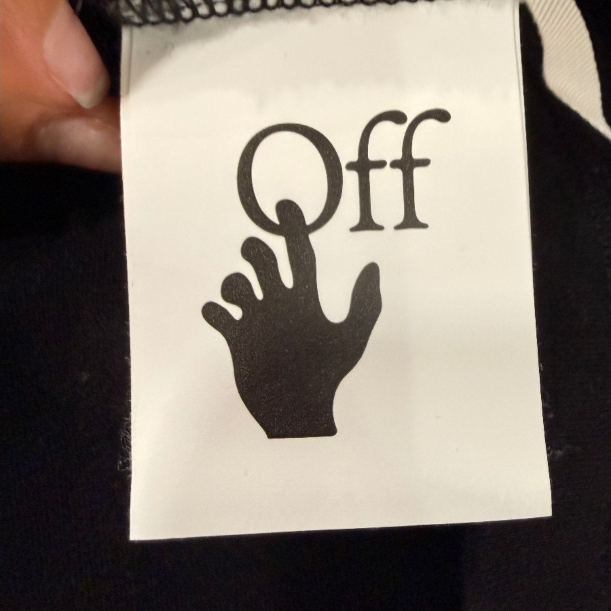 Off-White Cotton Typo Mix Crop Crew Neck T-Shirt