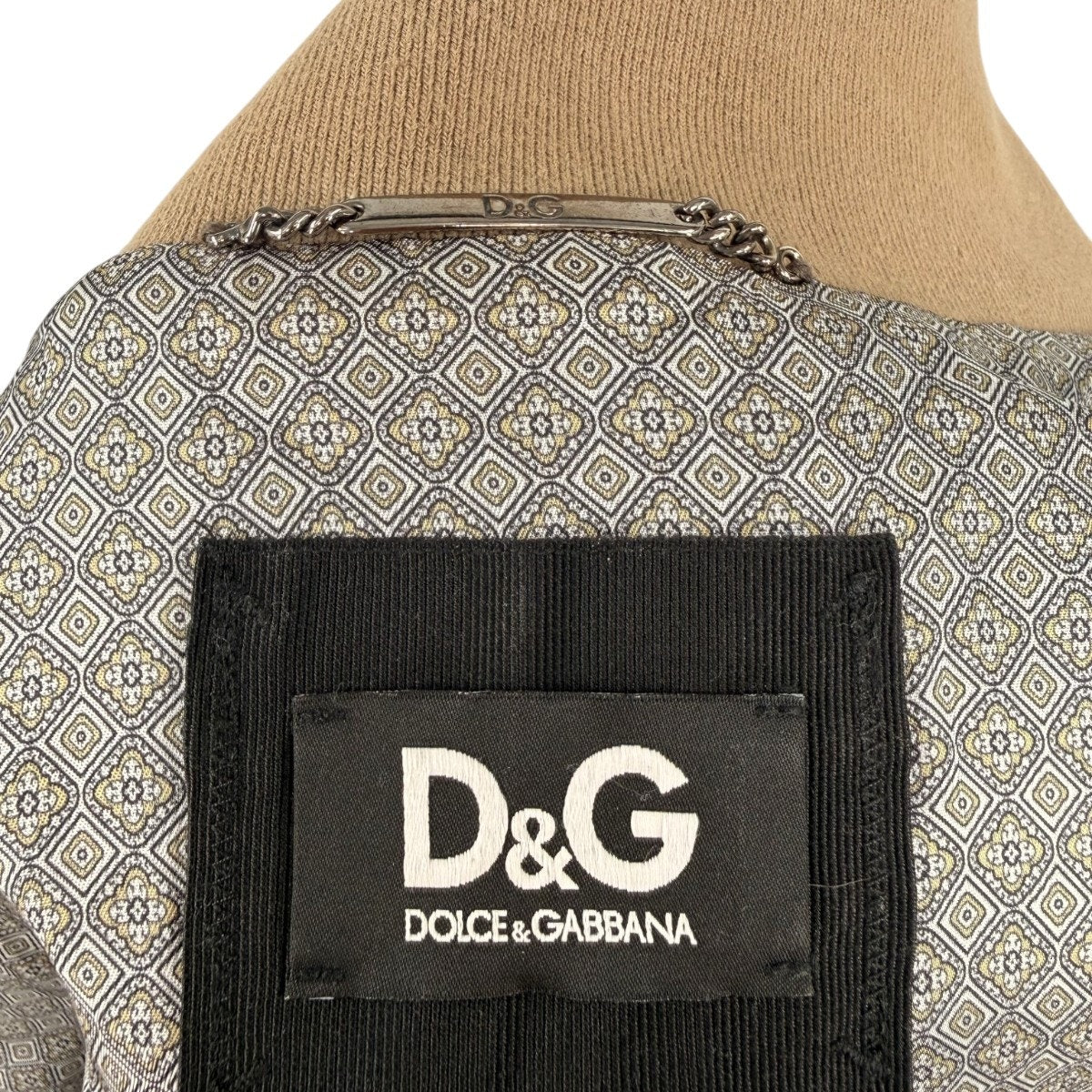 D&G Dolce & Gabbana Goatskin Leather Bomber Field Jacket Brown Men's Size 58