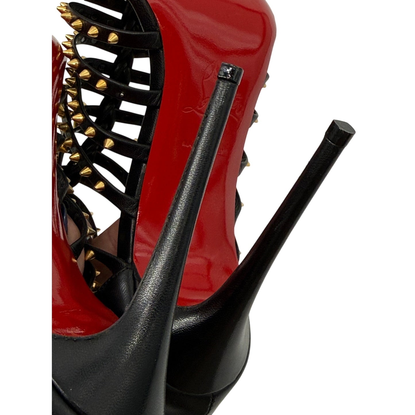 Christian Louboutin Leather Studded Millaclou Cage Sandals