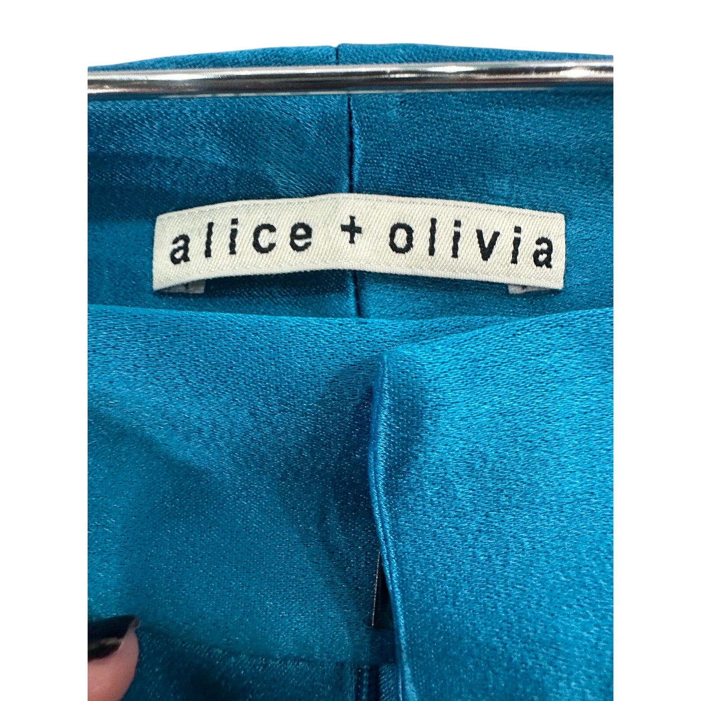 Alice + Olivia Denny Satin Blazer and Wide Leg Pants Set