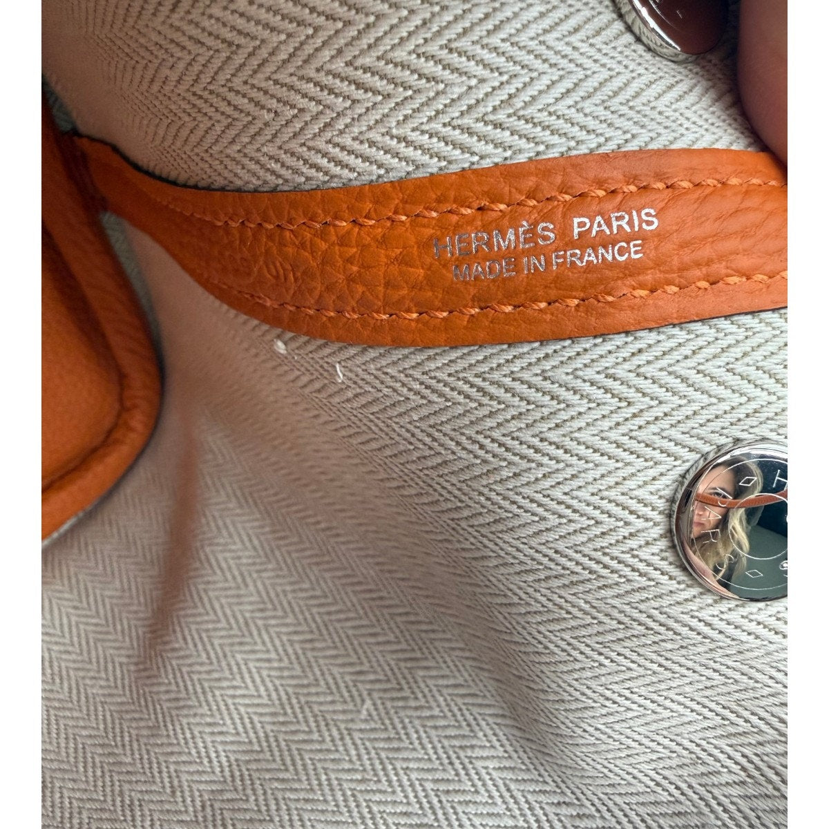 Hermès Garden Party 30 Orange Negonda Leather Palladium Hardware Bag