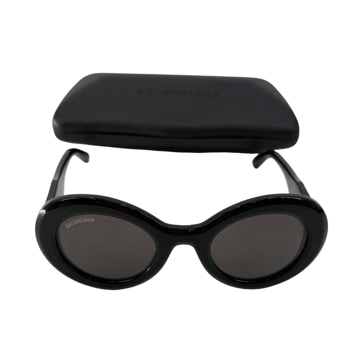 Balenciaga Acetate Round Frame Sunglasses Black
