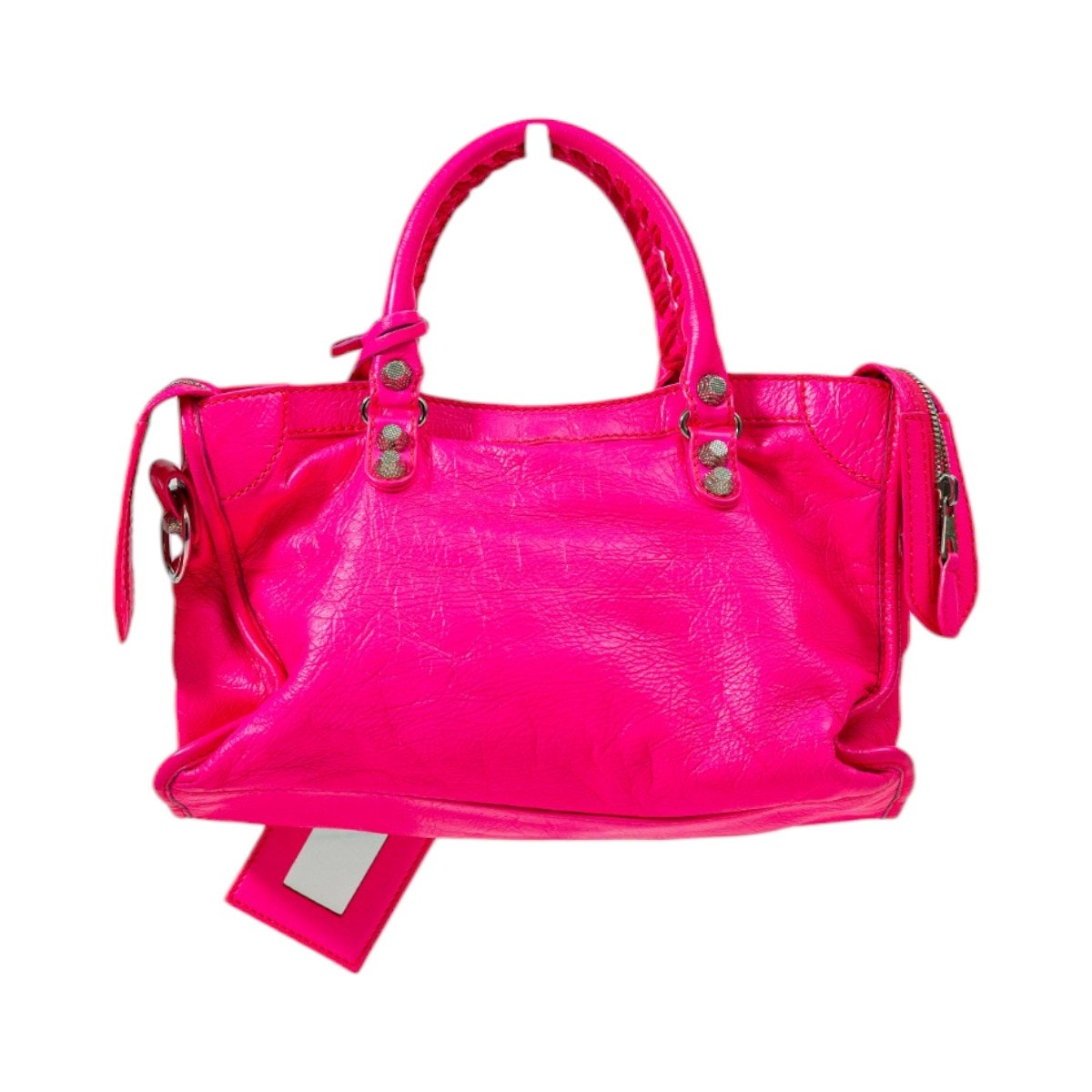 Balenciaga Leather Classic Small City Bag Hot Pink