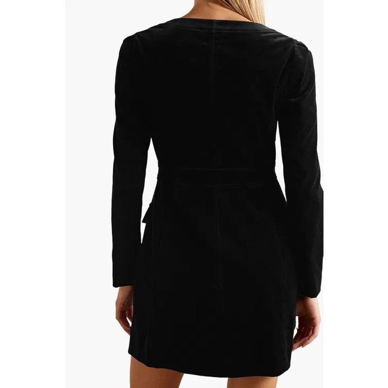 A.L.C. Cotton Blend Velveteen Ivy Long Sleeve Stretch Mini Dress